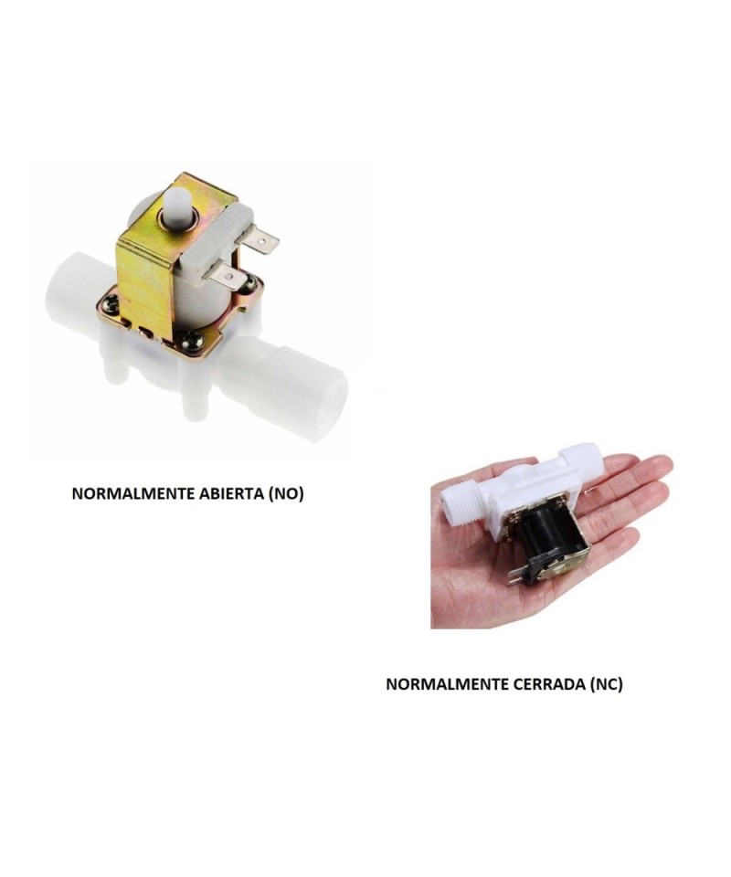 Válvula Electromagnética Solenoide de Plástico 1/2" 12V NC / NO