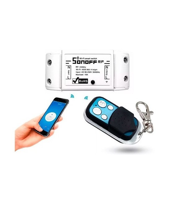 Relé de un canal RF 433Mhz y WIFI Sonoff
