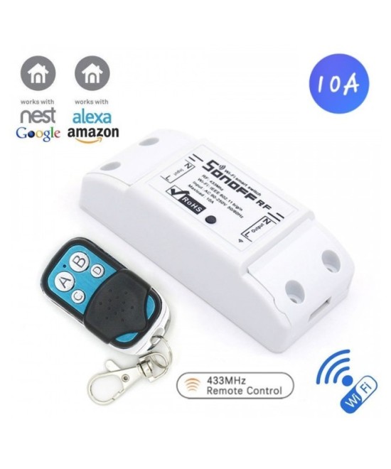 Relé de un canal RF 433Mhz y WIFI Sonoff