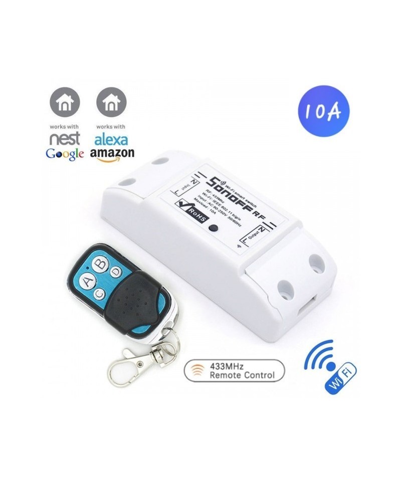 Relé de un canal RF 433Mhz y WIFI Sonoff