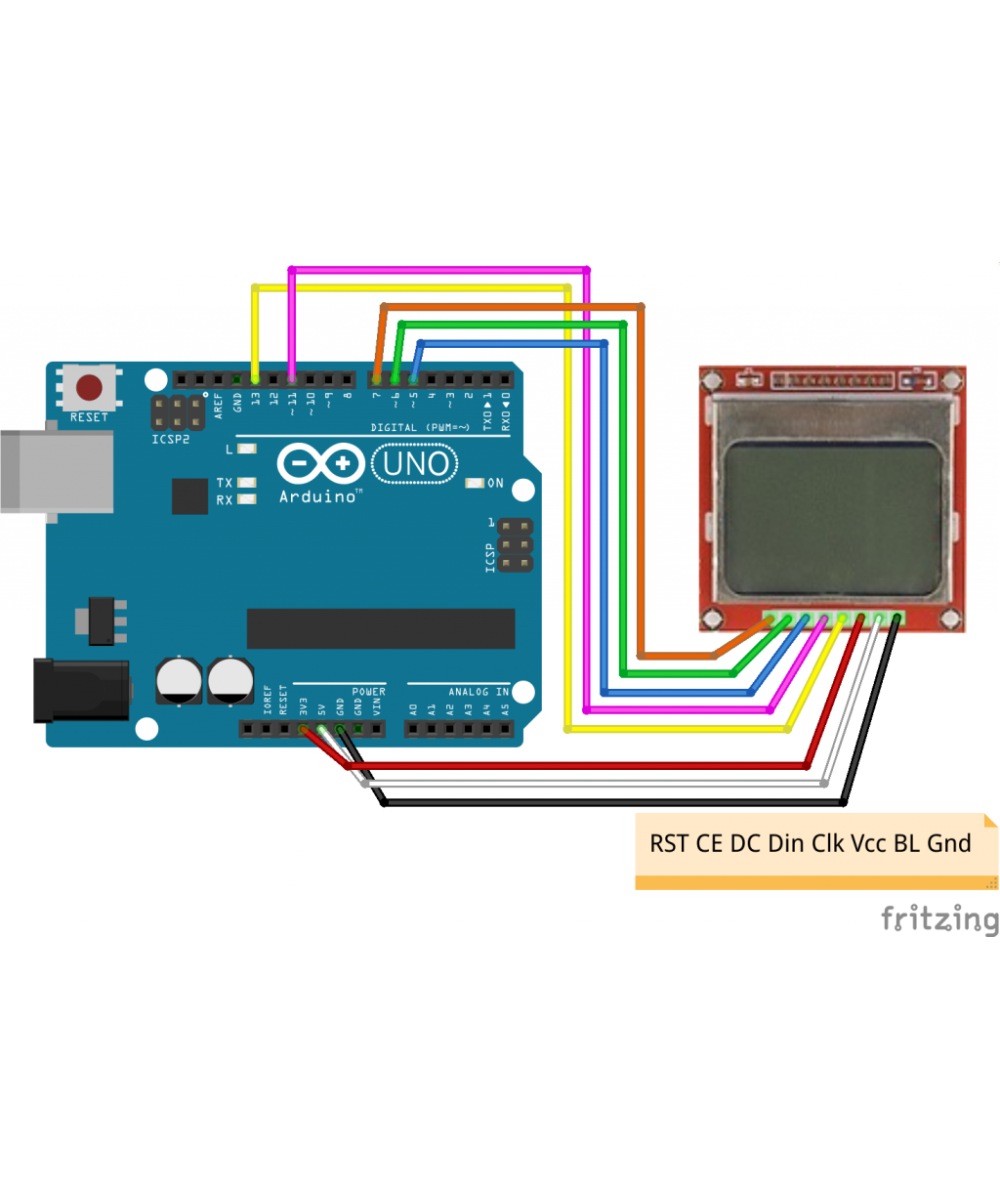 Pantalla LCD Nokia 5110 Compatible con Arduino