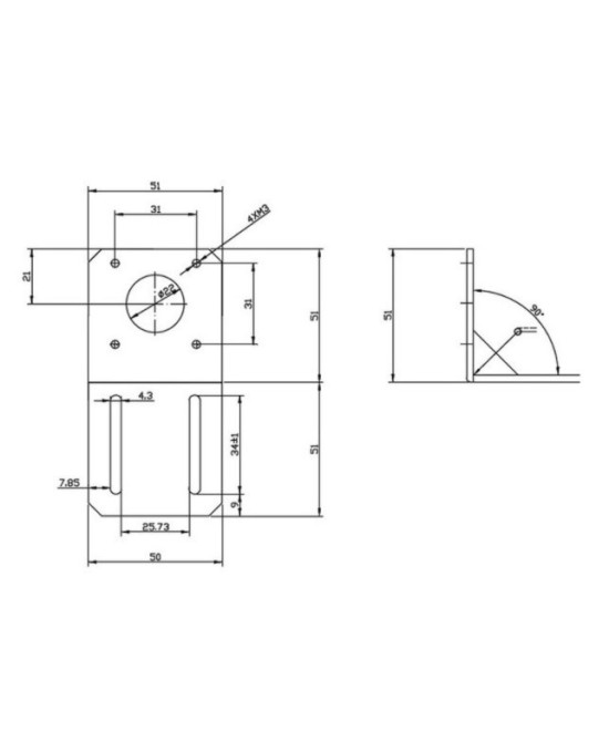 Cabezal alimentador de filamento impresora 3D derecho