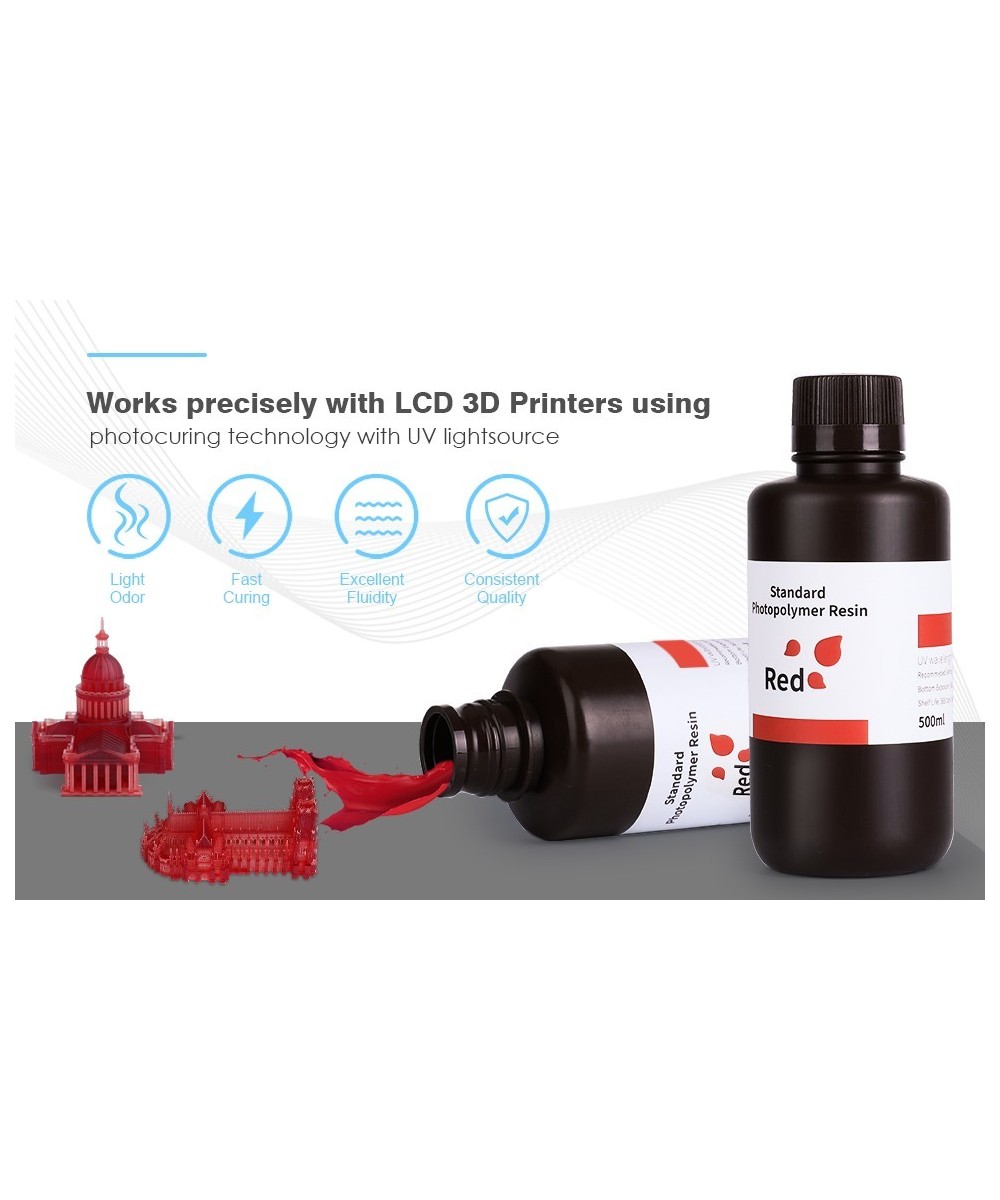 Resina de fotopolímero de curado UV ELEGOO 500g 405nm para impresoras 3D