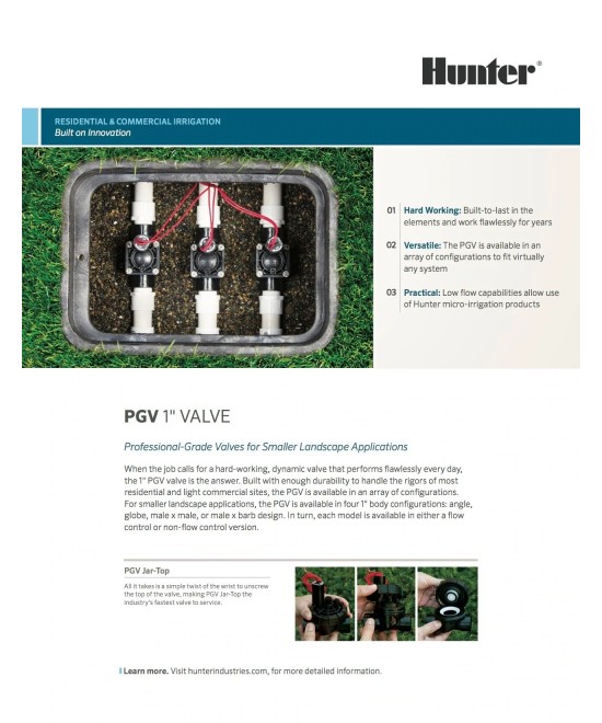 Valvula Electromagnetica Solenoide para Control de Flujo PGV-100 1" PVC 24VDC NO