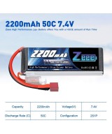 Bateria Tipo Lipo recargable Zeee 7.4V 2S 2200 MAH 50C