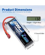 Bateria Tipo Lipo recargable Zeee 7.4V 2S 2200 MAH 50C