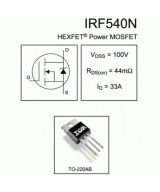 Transistor MOSFET Canal N IRF540N 100V 33A (TO-220)