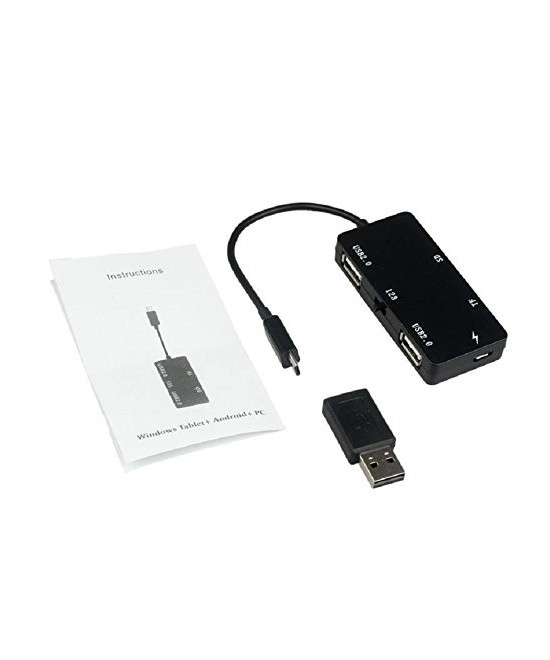 Lector de Tarjetas TF/SD y HUB USB 2.0 OTG Micro USB
