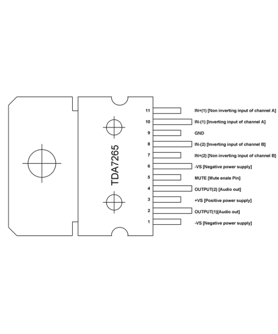 Amplificador de Audio TDA7265 25W+25W 2CH