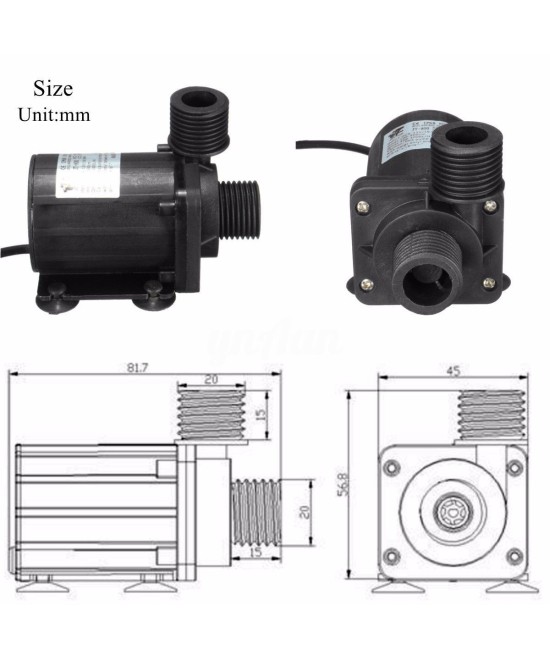 Bomba sumergible 12V 800L/H