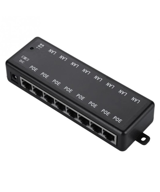 Adaptador HUB POE Pasivo RJ45 8 Puertos 12-48VDC