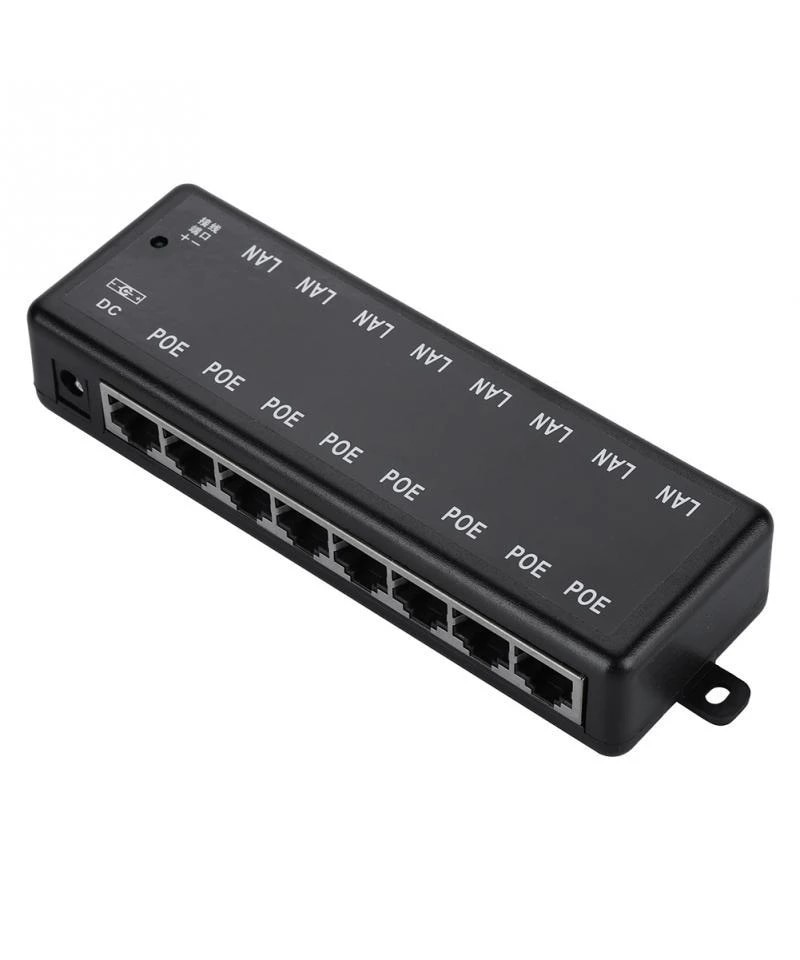 Adaptador HUB POE Pasivo RJ45 8 Puertos 12-48VDC