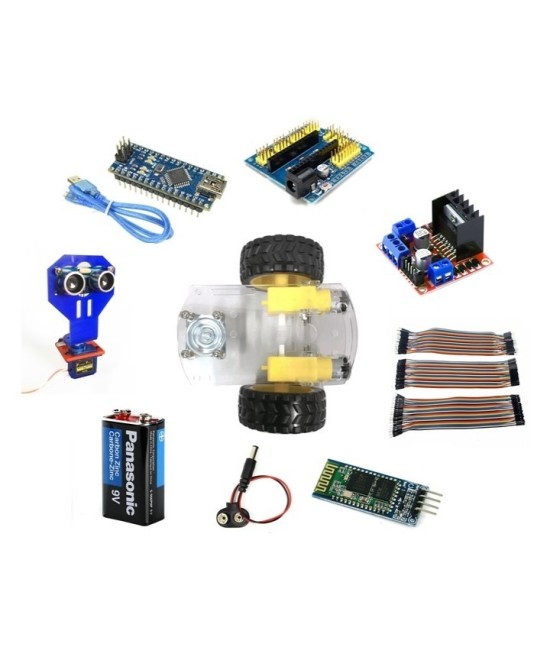 Carrito Robot 3 ruedas estructura y electronica