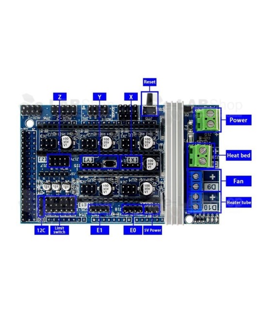 Modulo Shield Controlador de Motores RAMPS 1.6 Para Impresora 3D/CNC (DIY)