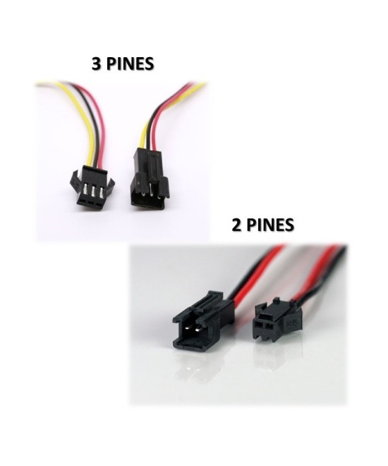 Terminales JST Hembra - Macho 2-3 Pines (2 pares) 24AWG