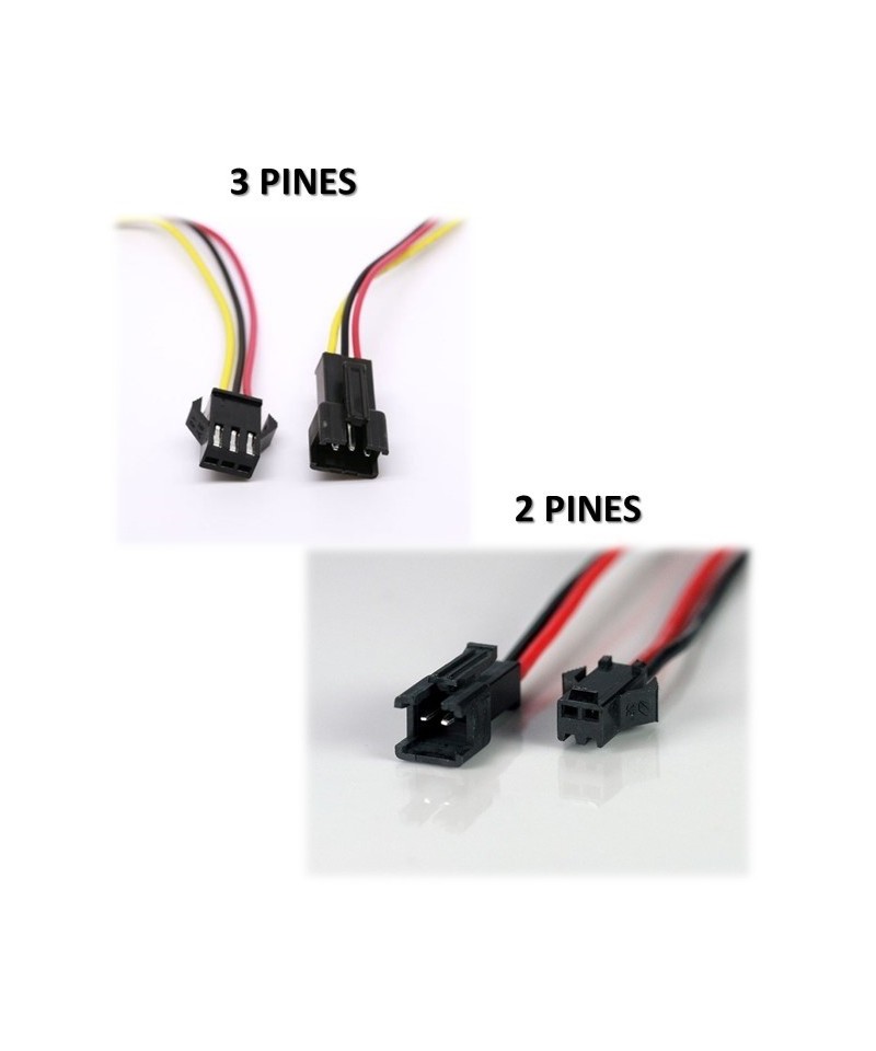 Terminales JST Hembra - Macho 2-3 Pines (2 pares) 24AWG