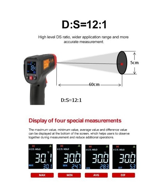 Pistola termica infrarrojo, Termometro Infrarrojo UNI-T UT306C PRO