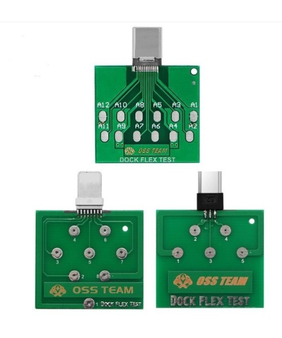 Placa de pruebas para puerto de celular MICRO USB / USB-C / LIGHTNING