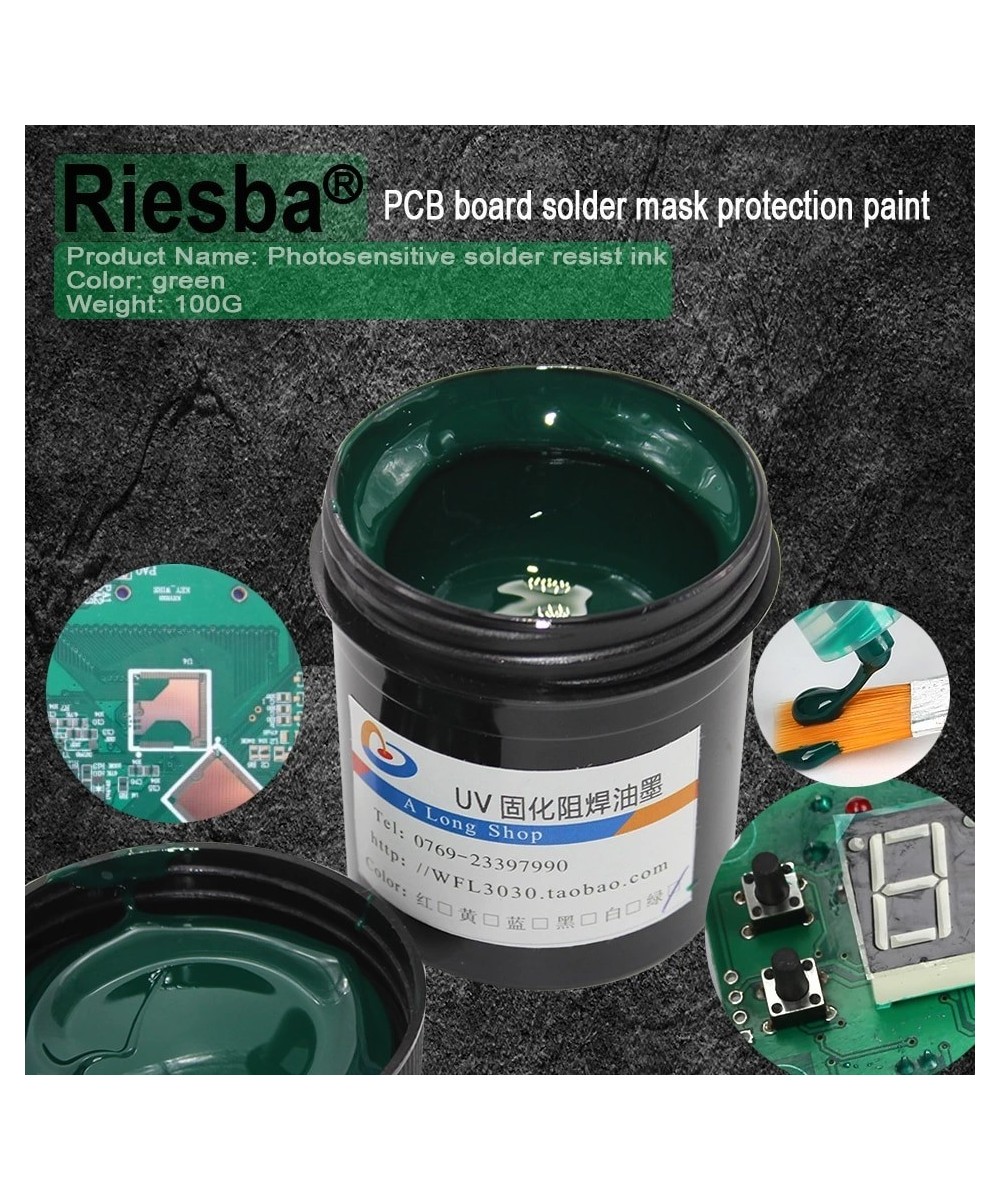 Tinta UV para placa PCB color azul (mascara para soldar)