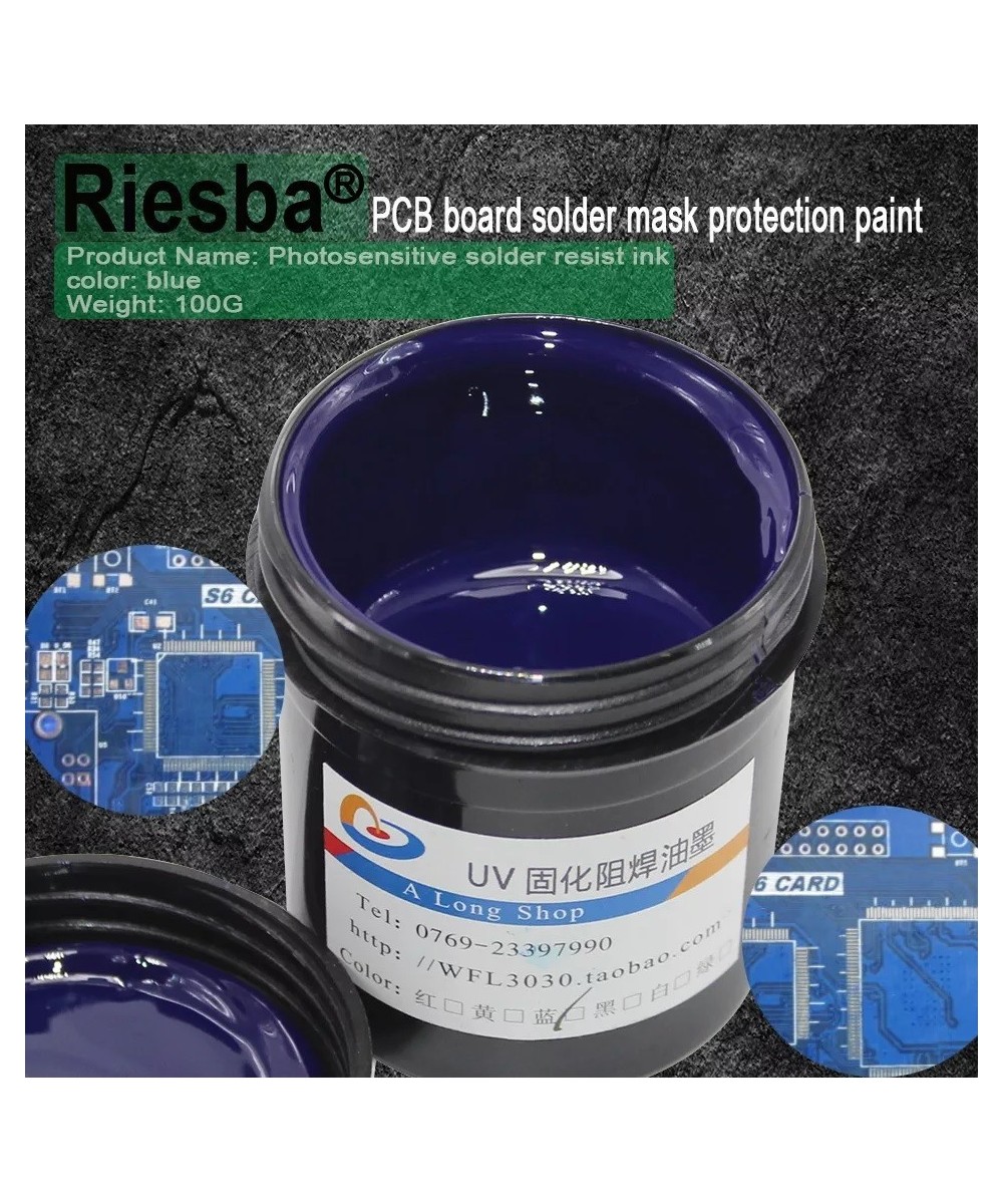 Tinta UV para placa PCB color azul (mascara para soldar)