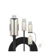Adaptador USB-C/ Lightning/ MicroUSB a HDMI para Android/ IOS