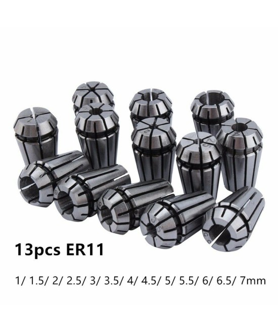 Set de sujetadores y extension de brocas para CNC 13 piezas ER11 1-7mm