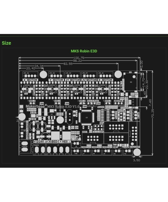 Tarjeta Madre Makerbase MKS Robin E3D V1.1 para impresora 3D
