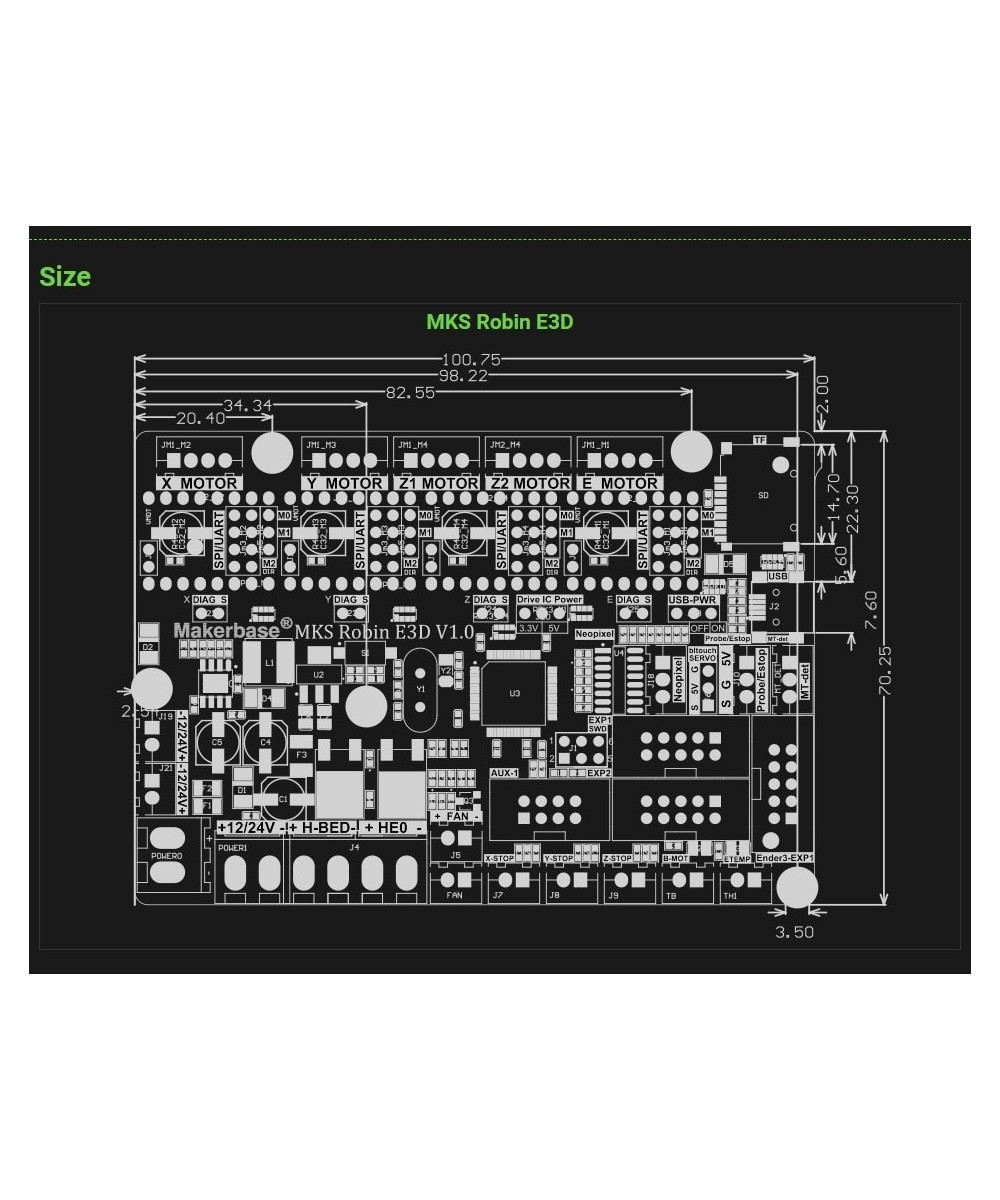 Tarjeta Madre Makerbase MKS Robin E3D V1.1 para impresora 3D