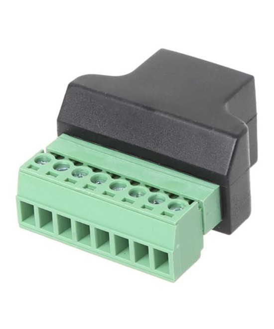 Conector Ethernet RJ45 Cat5/5e con Terminal Tipo Bloque 8 pines