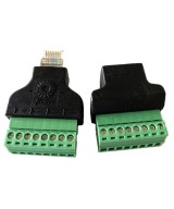 Conector Ethernet RJ45 Cat5/5e con Terminal Tipo Bloque 8 pines