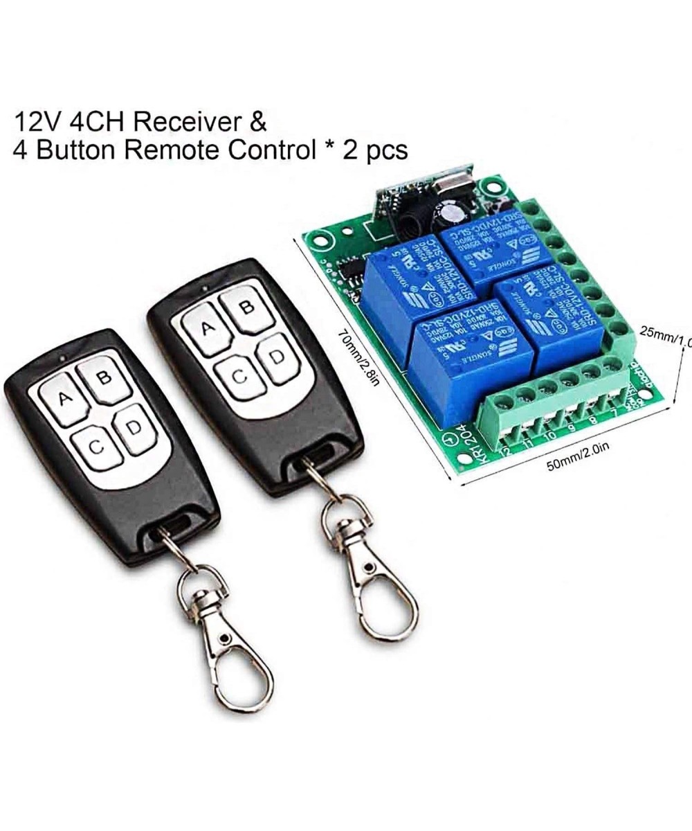 Rele Inalambrico 4 Canales 2 Controles 12V 433MHZ KR1204-4