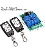 Rele Inalambrico 4 Canales 2 Controles 12V 433MHZ KR1204-4
