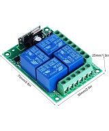 Rele Inalambrico 4 Canales 2 Controles 12V 433MHZ KR1204-4