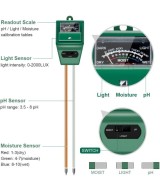 Medidor de PH/Humedad/Luz de Suelo 3 en 1