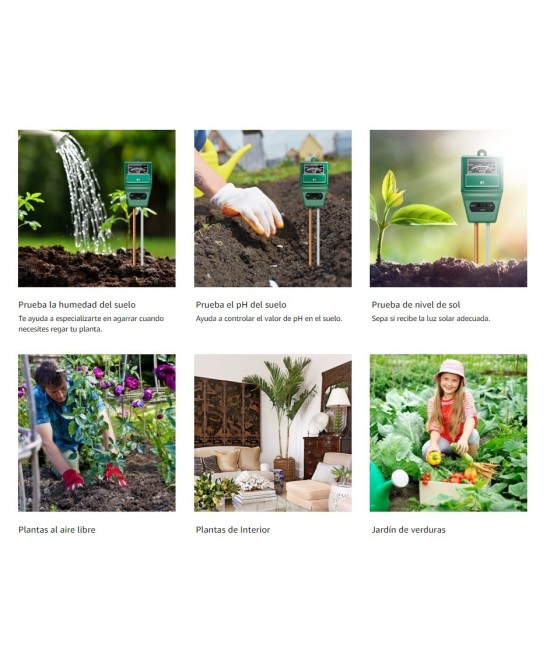 Medidor de PH/Humedad/Luz de Suelo 3 en 1