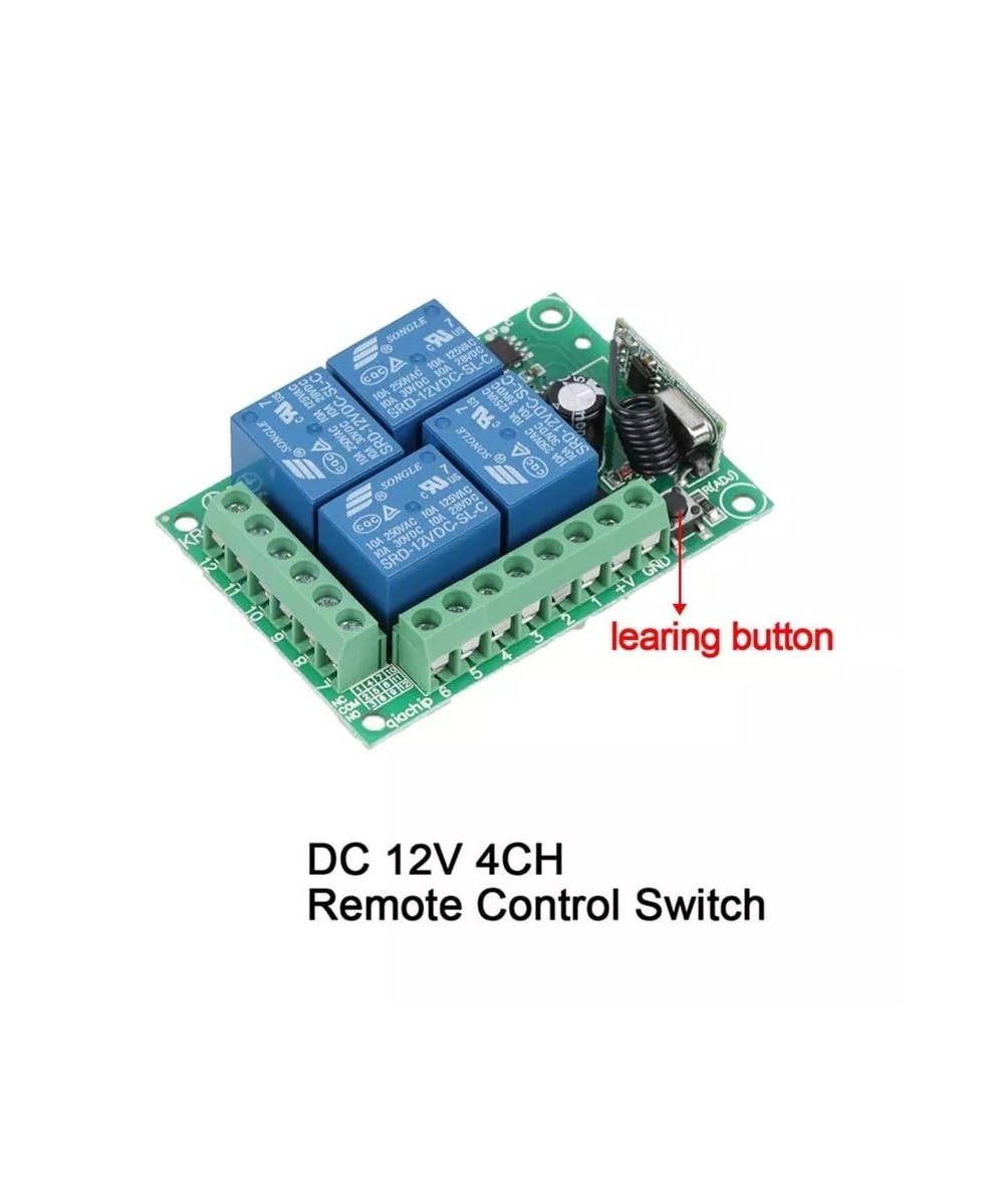 Rele Inalambrico 4 Canales 2 Controles 12V 433MHZ KR1204-4