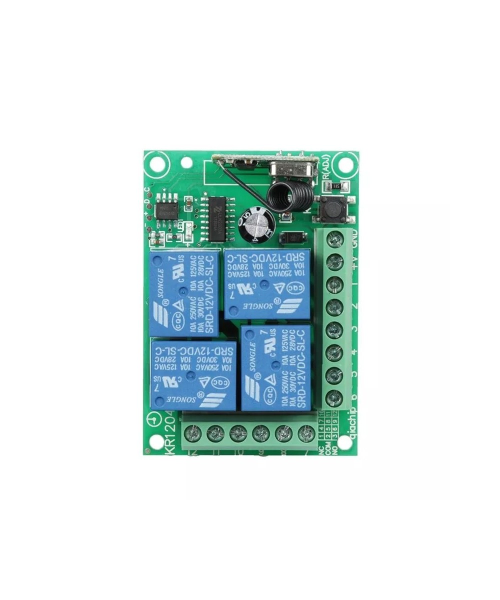 Rele Inalambrico 4 Canales 2 Controles 12V 433MHZ KR1204-4