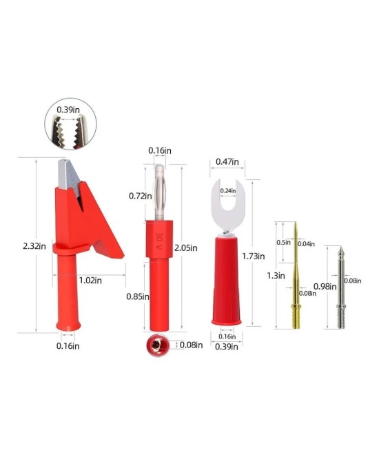 Puntas para Multimetro con Adaptadores de Prueba Intercambiables