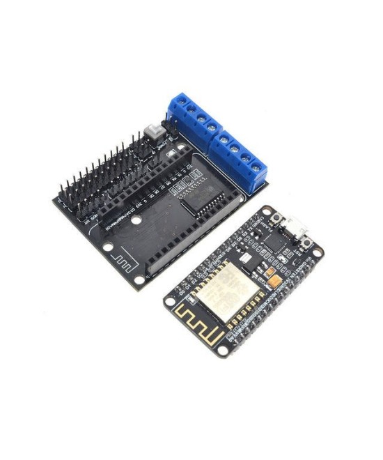 Tarjeta de Desarrollo IOT WIFI NodeMcu V2 ESP8266 SoM ESP-12E con Shield de Motores L293D