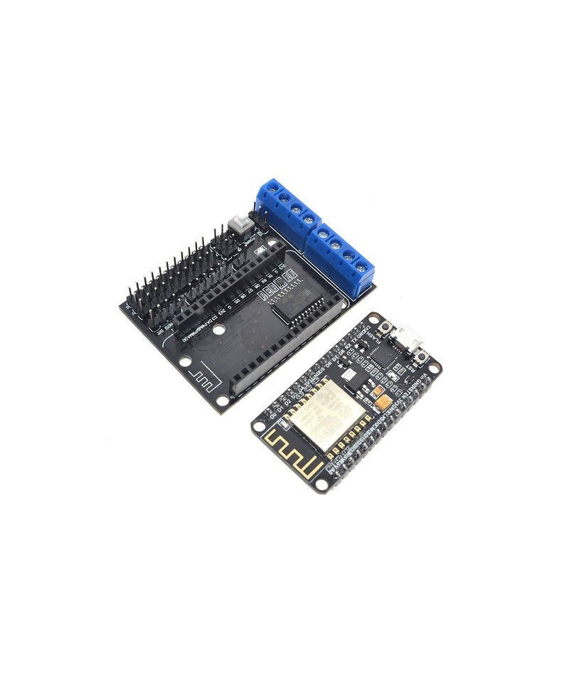 Tarjeta de Desarrollo IOT WIFI NodeMcu V2 ESP8266 SoM ESP-12E con Shield de Motores L293D