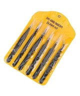 Set de pinzas antiestáticas de acero inoxidable 6 piezas