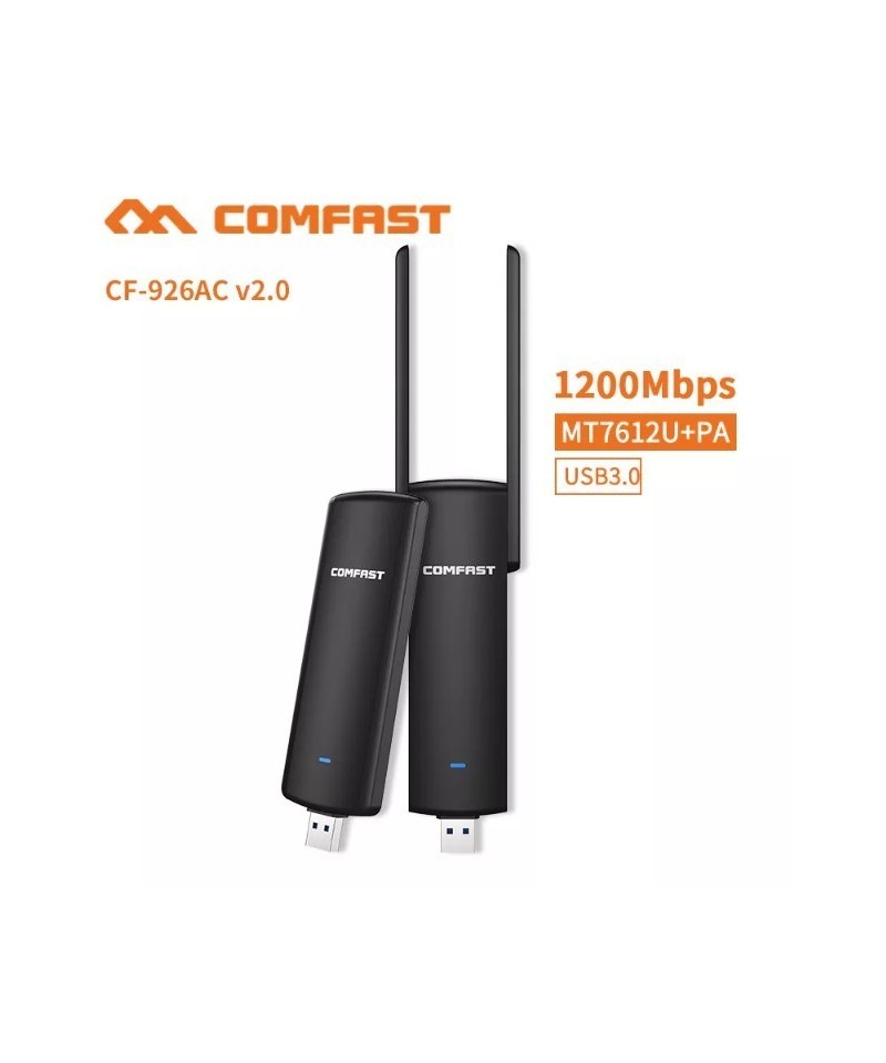 Antena USB 3.0 inalambrica COMFAST CF-926AC V2 1200Mbps 2.4GHz / 5.8GHz dual band