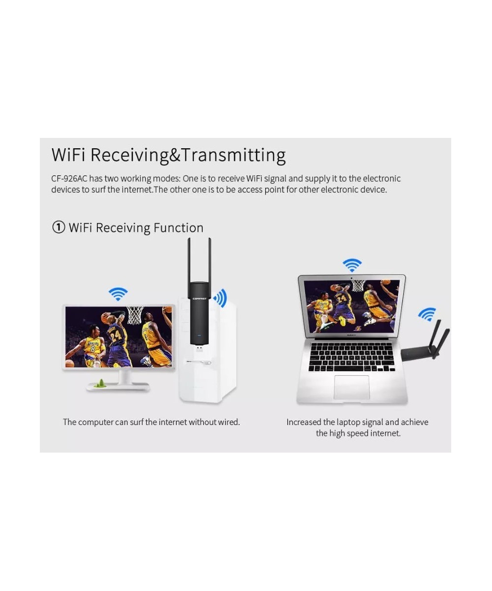 Antena USB 3.0 inalambrica COMFAST CF-926AC V2 1200Mbps 2.4GHz / 5.8GHz dual band