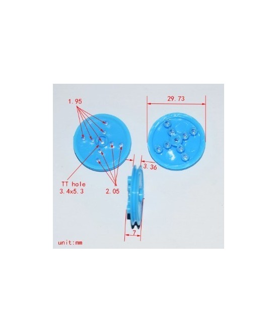 Polea de plastico con agujeros