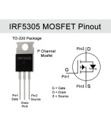 Transistor MOSFET Canal P IRF5305 55V 31A (TO-220AB)