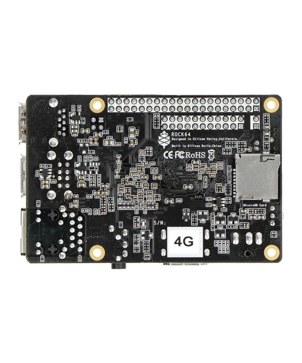 Pine64 ROCK64 con Rockchip RK3328 Cortex A53 Quad-Core 1.2GHz 4GB RAM