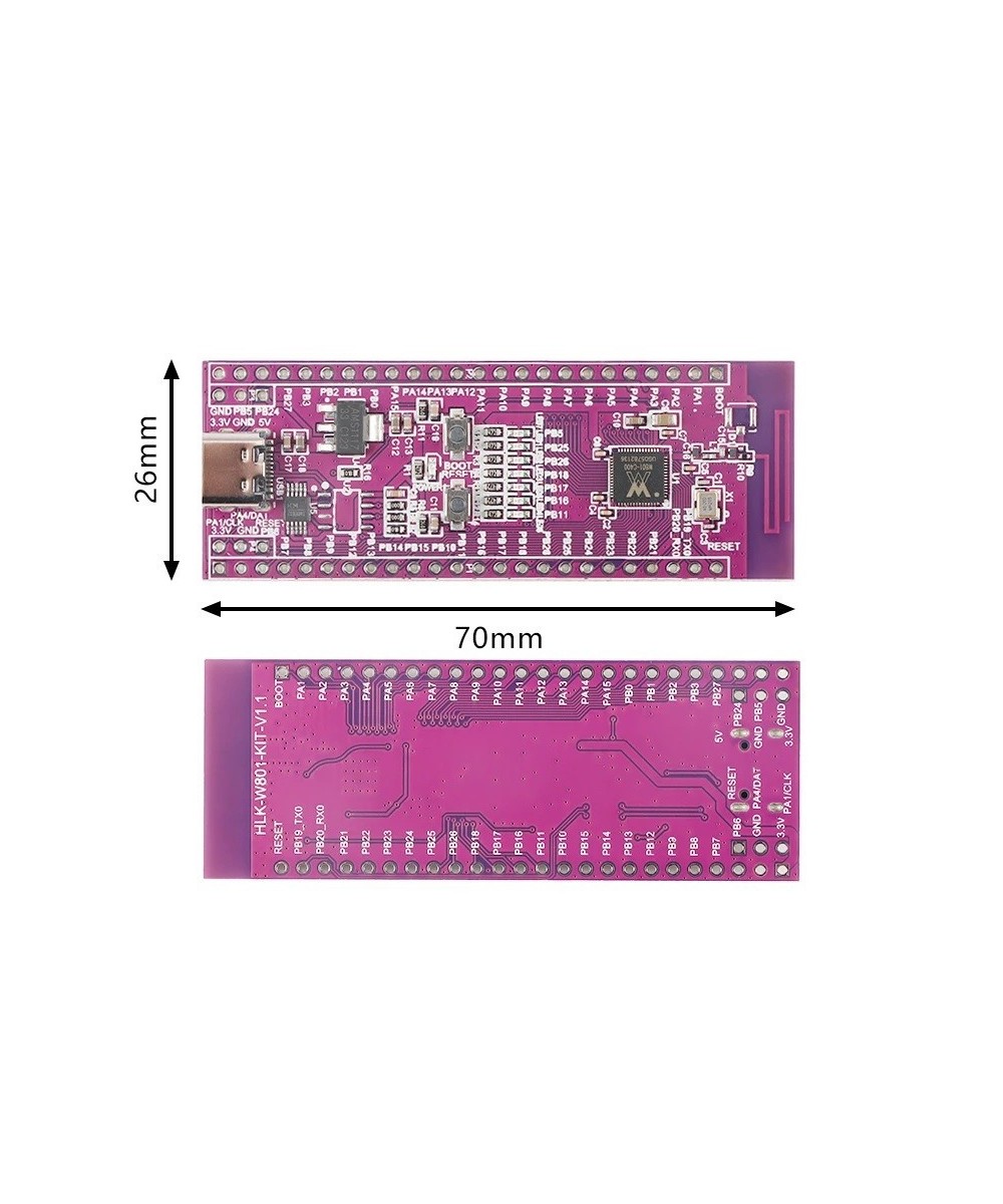 Tarjeta de Desarrollo HLK-W801 V1.1 Wifi y Bluetooth