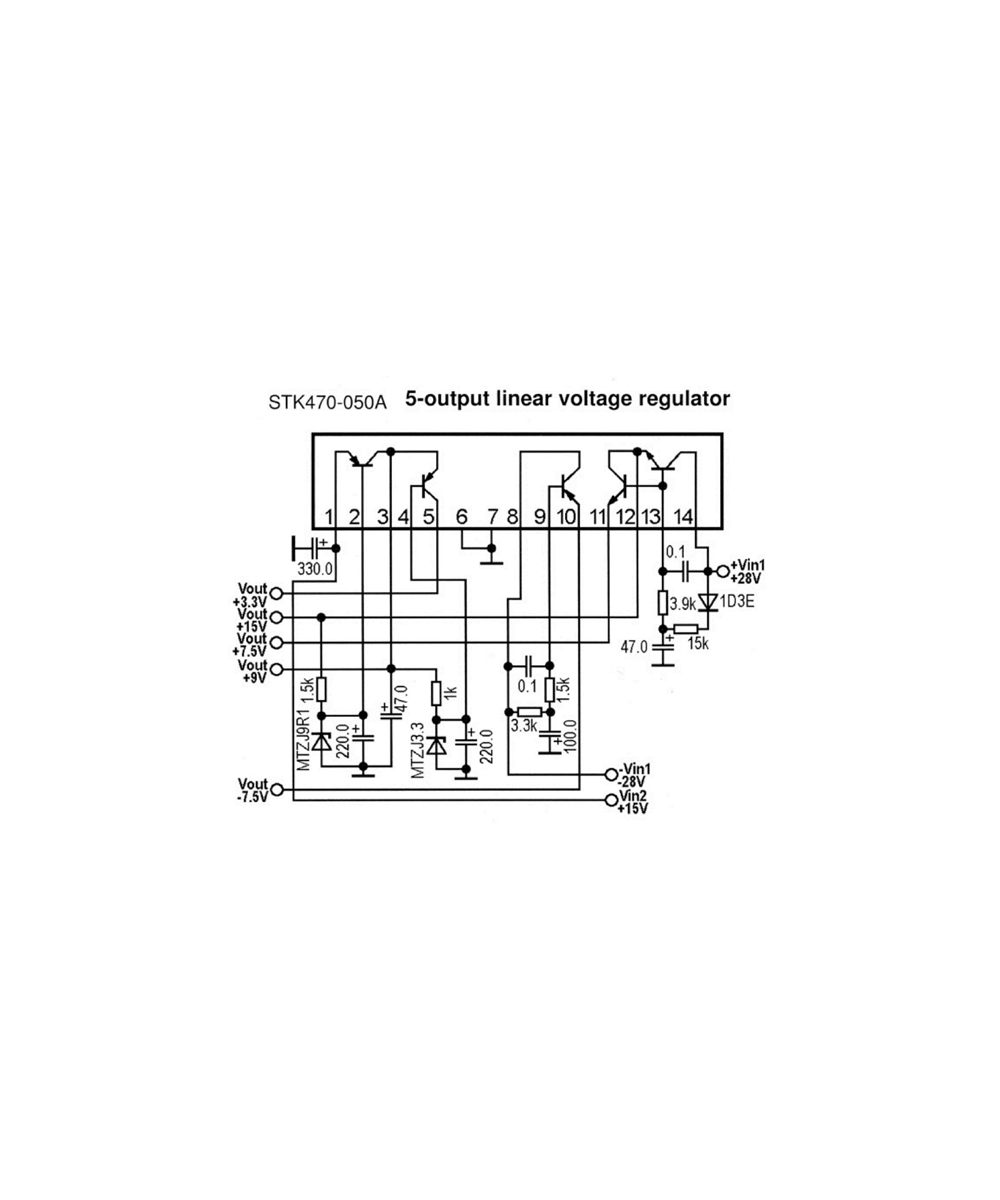 Amplificador de Audio STK470-050A 2CHN 10-50W