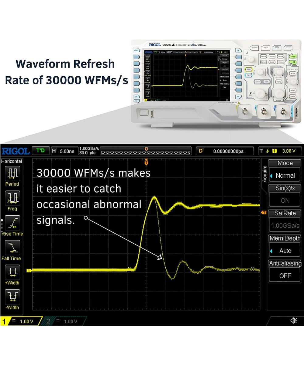 Osciloscopio Digital RIGOL DS1202z-E 2 Canales 200 MHZ 1GS/s