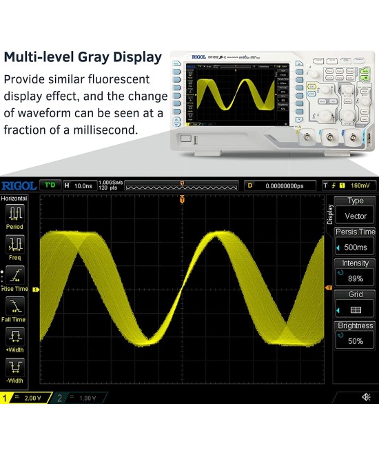 Osciloscopio Digital RIGOL DS1202z-E 2 Canales 200 MHZ 1GS/s